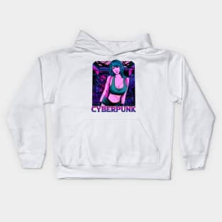 Cyberpunk girl Kids Hoodie